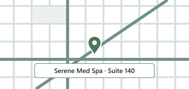 Map showing Serene Med Spa, Suite 140